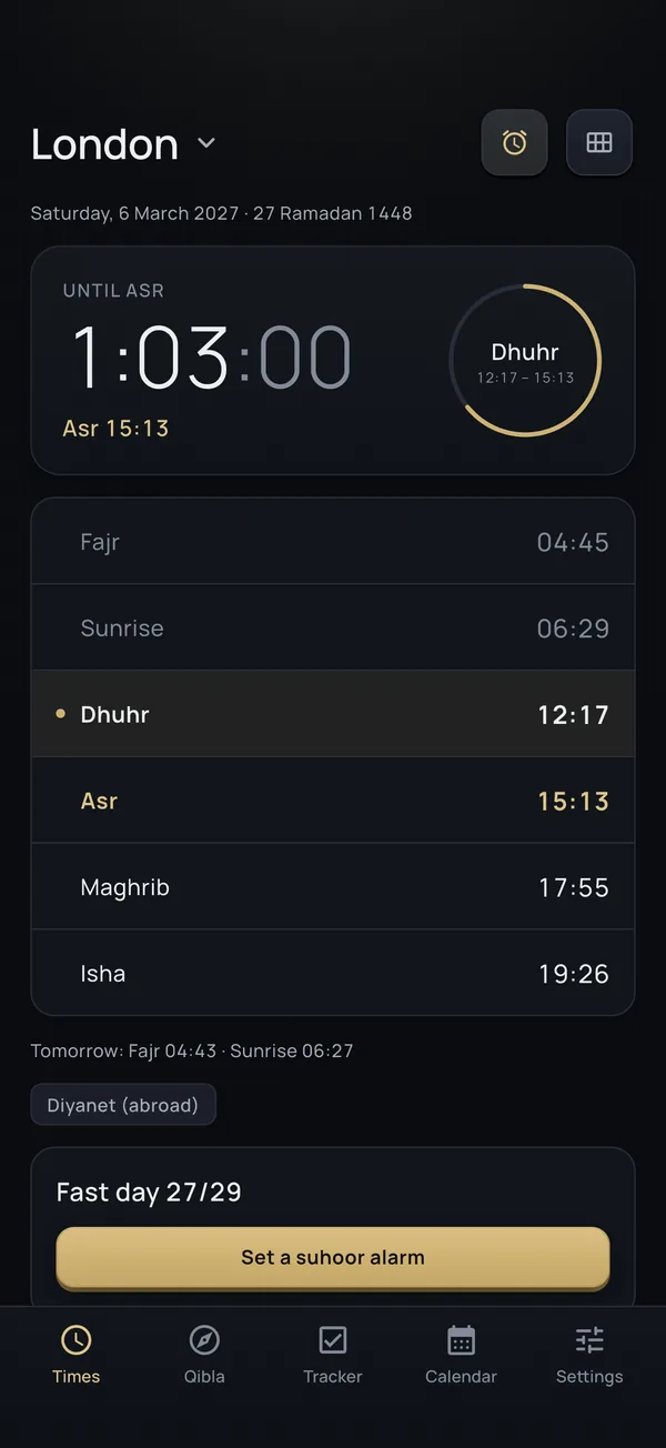Prayer times