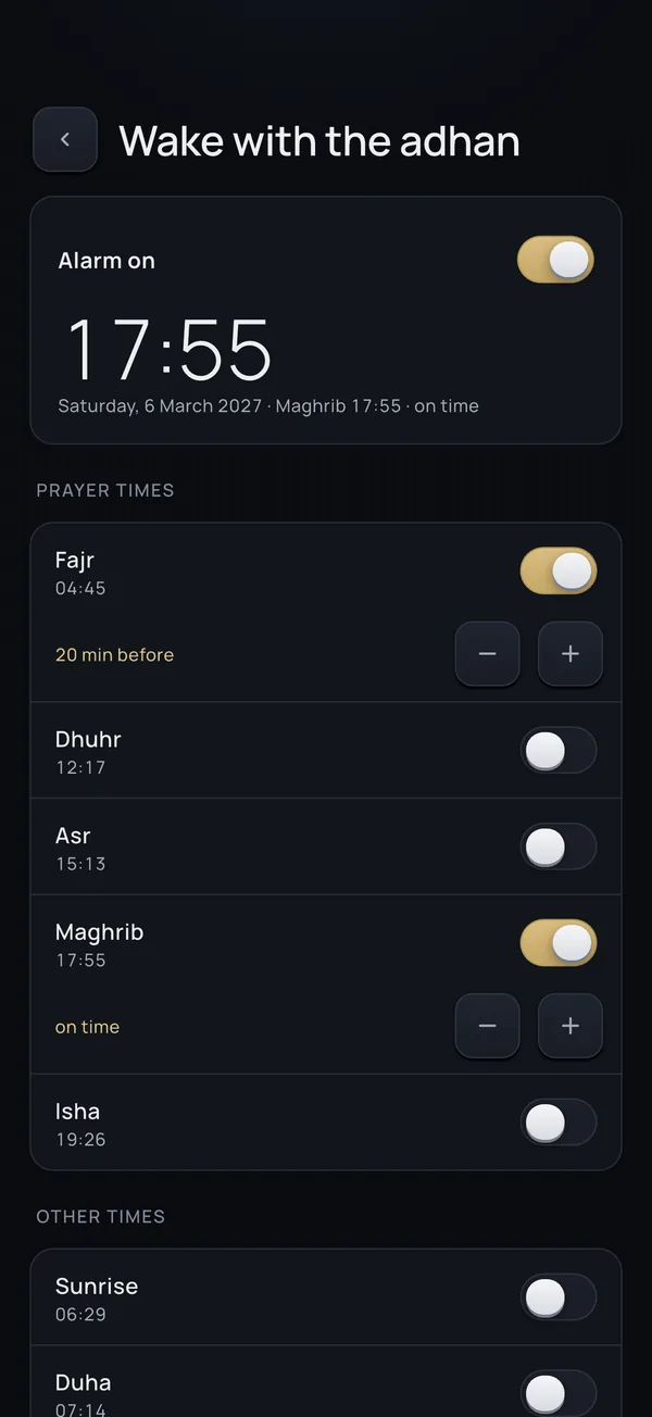 Adhan alarm