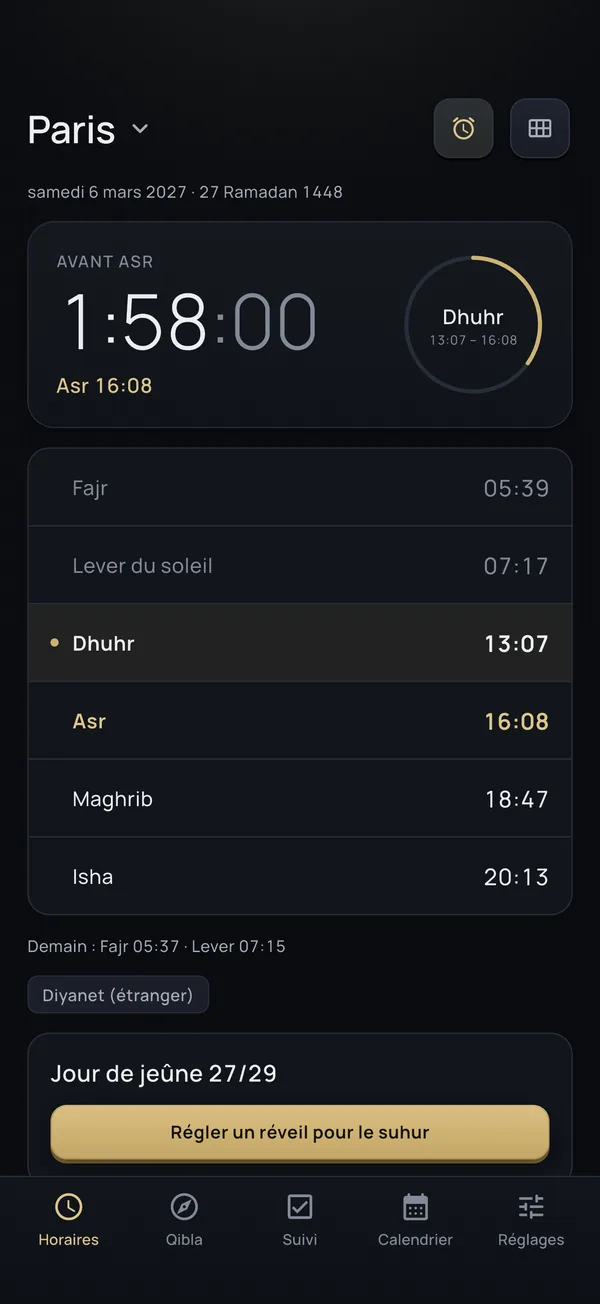 Heures de prière