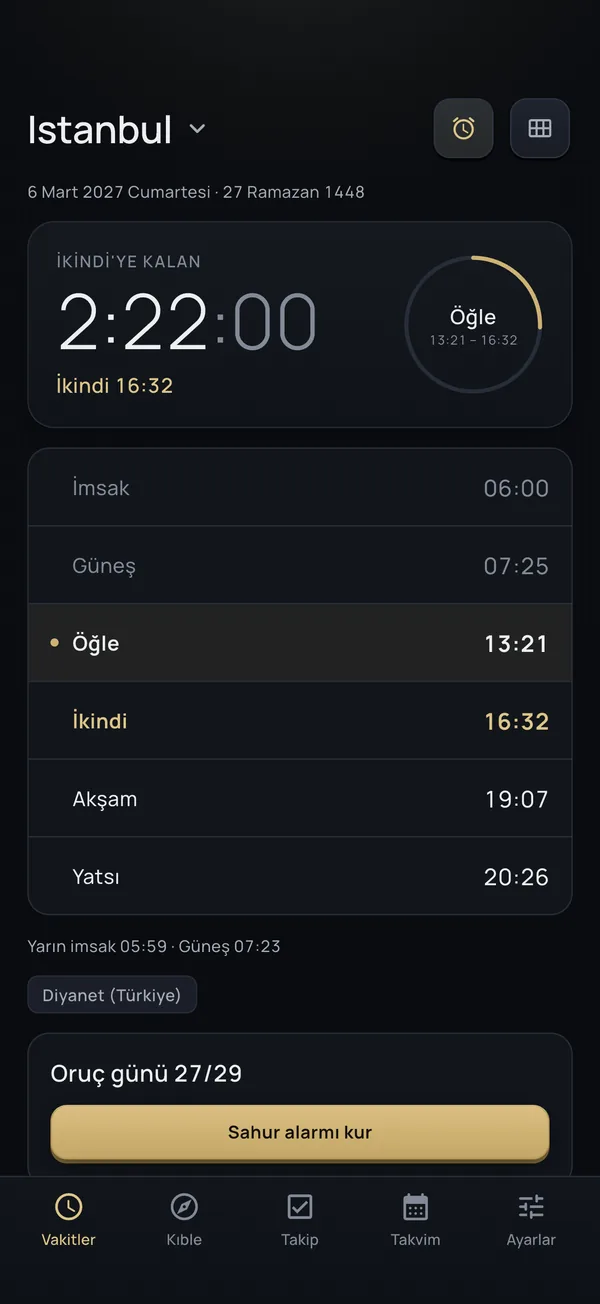 Namaz vakitleri