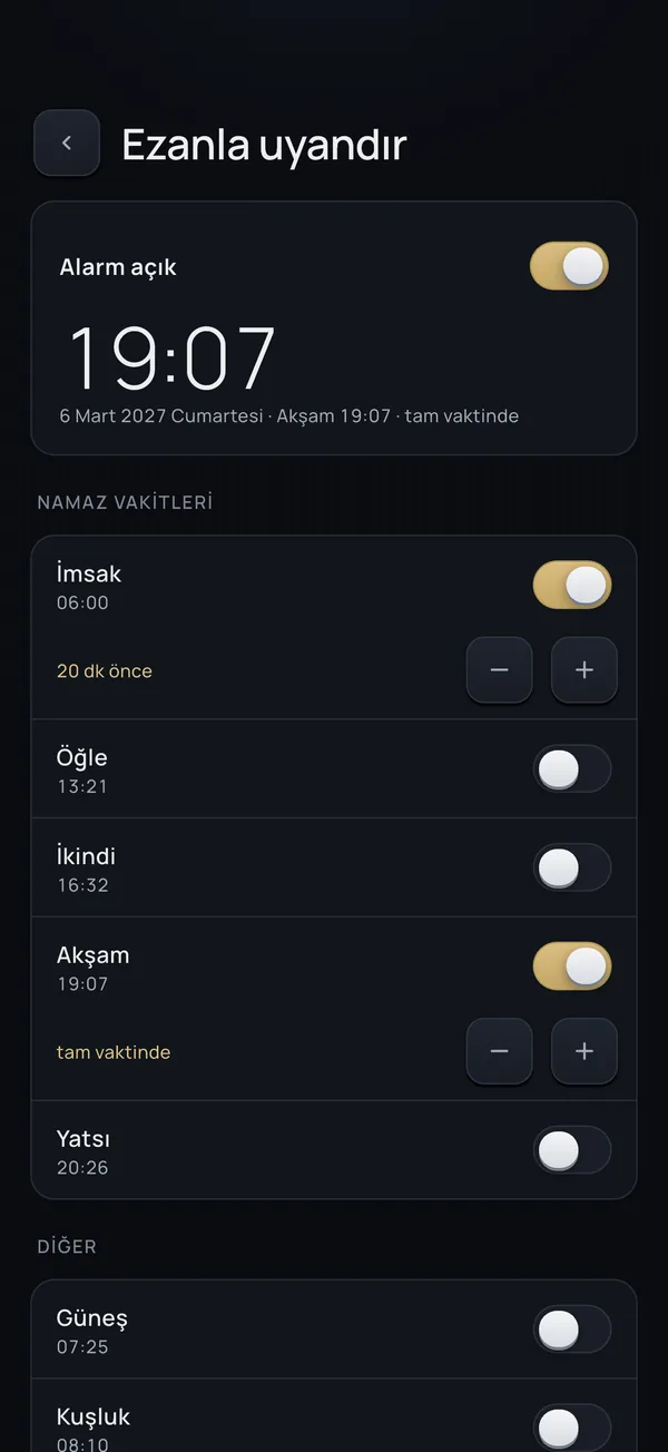 Ezanlı alarm