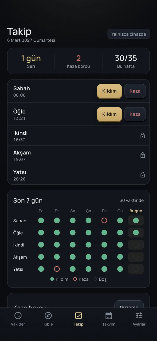 Namaz takibi